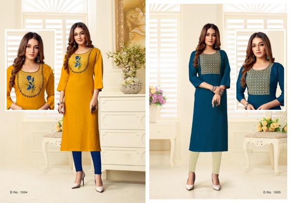 Jinesh Nx Laado Festive Wear Rayon Embroidery Kurti Collection